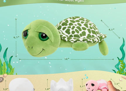 MorisMos Sea Turtle Stuffed Animal with Babies & Eggs, 6-Pack Turtle Family