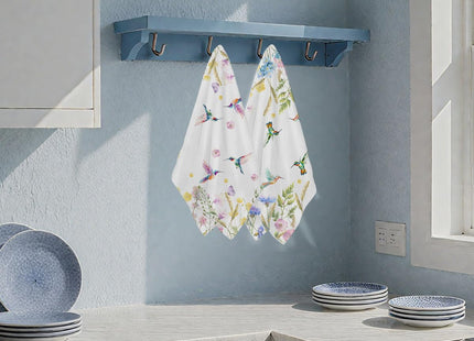 CQM 2Pcs Hummingbird Kitchen Towels Hummingbird Gifts for Women Dish Towels