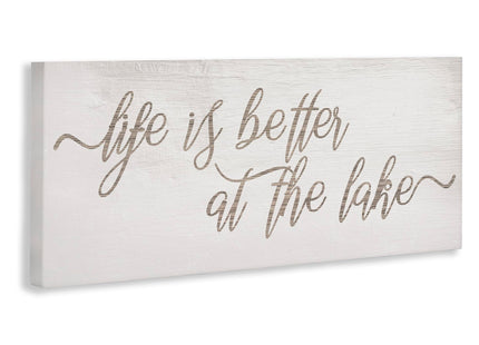 Lake House Inspirational Phrase, 10 x 24 Inch Canvas Wall Art
