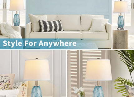 Lovlast 23.5" Coastal Modern Table Lamps Set of 2 for Living Room Bedroom