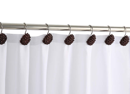 CHICTIE Pinecone Shower Curtain Hooks,12 Christmas Shower Rings Hangers