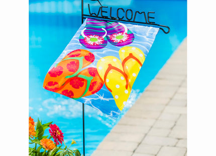 Hummingbird Welcome Garden Flag Stand
