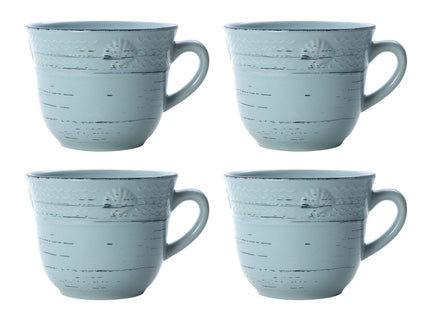 Pfaltzgraff Trellis Coastal 16-Piece Dinnerware Set, teal