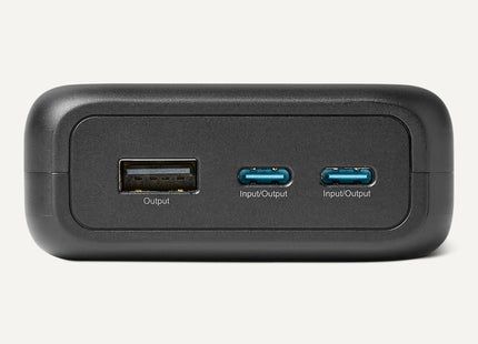 Amazon Basics High-Capacity Portable Charger Power Bank with 3-Port Output, 20,000 mAh, Black