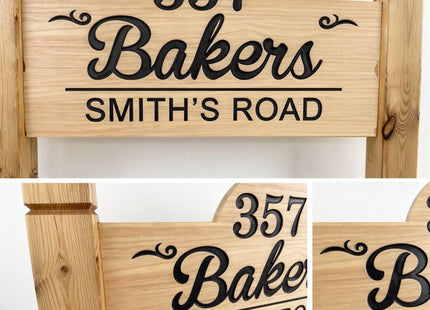 Personalized Outdoor Wood Decor Custom Family Name Wood Cabin Sign with Posts Engraved Wooden Address Sign Outdoor Camping Signs Housewarming Gift