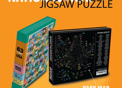 National Parks Jigsaw Puzzles for Adults 1000 Pieces with Map-Travel Roadtrip Bucket List Puzzle-Great Smoky Grand Canyon Yosemite Yellowstone Acadia Teton Zion Rocky Mountains (National Park)