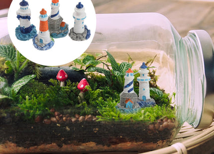 ibasenice Lighthouse Figurines Set, 24 PCS Miniature Garden Lighthouse for Beach Items Decor, Light House Style Model Mediterranean Ornament for Mini Shell Figurines & Cake Decorating Statue