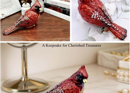 JWT Astyle Luxury Red Cardinal Bird Jewelry Trinket Box Cardinal Gifts