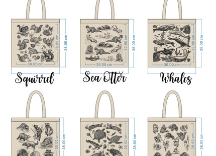 TRUMPETIC Sea Otter Tote Bag, Otter Tote Bag, Otter Bags, Wildlife Bag, Otter Lover Gift Otter Totes Bag for Women woman Otters Of The World Sea Otter Animal Lover Gift 15x15in Natural Canvas Cotton