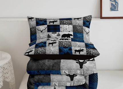 Bear Bedding Set Teens Boys,Farmhouse Moose Elk Deer Comforter Full