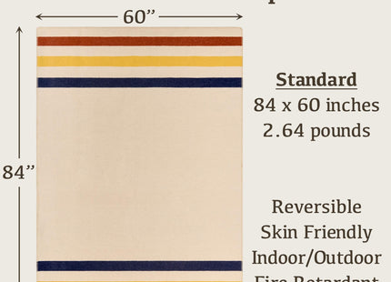 100% Wool Blanket Camping, 60x84" Large Warm Blankets for Winter,Lighthouse