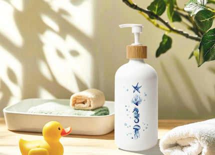 Stelloriellea Coastal Beach Glass Soap Dispenser with Pump