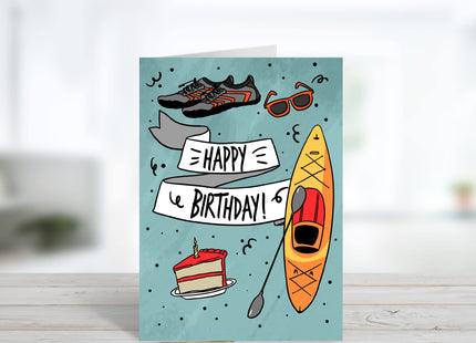 Sole Inspired Happy Birthday Adventure Lover | Kayak and Lake Lover Card | Water and Lake Life Card