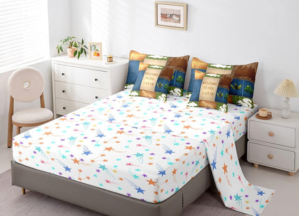 Feelyou Vinatge Bear Comforter Set with Sheets Full Size 7 Piece Kids Deer Hunting Bedding Set for Boys Teens Rustic Cabin Country Fish Bed in a Bag Rabbit Plaid Blue Bed Set