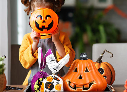 Huwena Halloween Serving Tray with Handles, Decorative, Pumpkin Platters