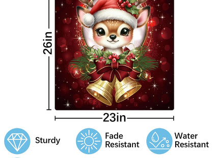 Christmas Xmas Bells Deer Dishwasher Magnet Cover Christmas Magnetic Dishwasher Decorative Cover Front Dishwasher Door Covers Dishwasher Covers Decor for Kitchen Home Appliances Gift 23" X 26"