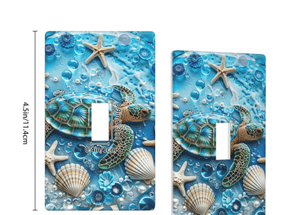 Groamaup Starfish Turtle Single Toggle Switch Plate Blue Standard 1 Gang Toggle Decorative Light Switch for Home Office Wall Plate Decor
