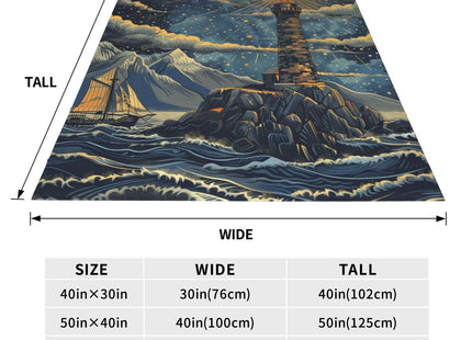 TZJCCMAY Nautical Lighthouse Blanket for Women, Ocean Sailboat Throw Blankets Soft Lightweight Flannel Throws for Bed Sofa Home Decor, Gifts for Girls Kids, 50x60in
