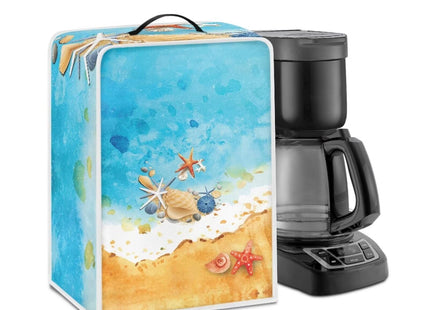 Kathyboom Seashell Starfish Coffee Maker Covers with Top Handle Stain Resistant Stand Blender Mixer Dust Covers Easy to Clean Office Coffee Machine Home Decor