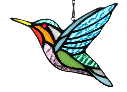 HAOSUM Stained Glass Birds Window Hangings, Stained Glass Hummingbird Decorations,Bird Suncatcher for Window Decor Hummingbird Gifts for Mom,Bird Lovers