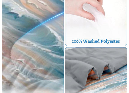 Nesker Twin Comforter Set, 2 Pieces Ocean Beach Bedding, All Season