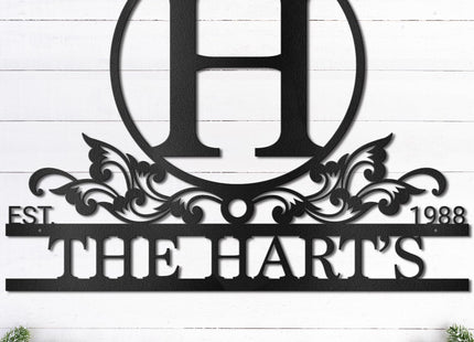 Custom Metal Name Sign Metal Wall Art Split Letter Monogram Wall Art Personalized Wedding Gift Fire Pit Outdoor Decor Cabin Sign