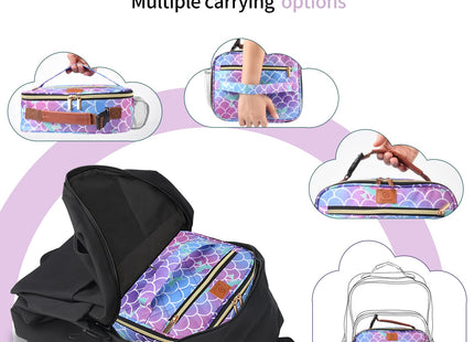 Genteen Lunch Box for Kids, Boys - Insulated Small LunchBox Reusable, Zip Closure & Buckle Handle, Portable Cooler for Work, School, Travel (Mermaid)