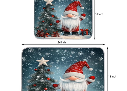 Christmas Dish Drying Mat for Kitchen Counter, Gnome Pine Tree Drying Mats Super Absorbent Microfiber Dishs Pad Coffee Bar Mat Extra Large 18 X 24 Inch