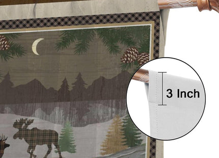 JESTRONRY Rustic Moose Bear Blackout Curtains,Forest Tree Farmhouse Cabin Country Decor Room Darkening Rod Sleeves Window Drapes for Bedroom Kitchen Bathroom W84xL84in