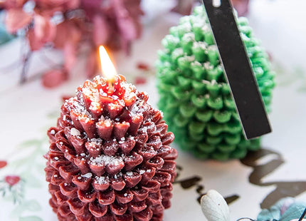 TOPYS 2Pcs Pine Cone Silicone Candle Molds, 3D Ornament Molds for Christmas Day Gift Making Kit DIY Fondant Chocolate Mould Soap Plaster Resin Baking Tools Home Decor