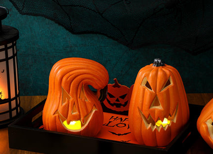 Huwena Halloween Serving Tray with Handles, Decorative, Pumpkin Platters