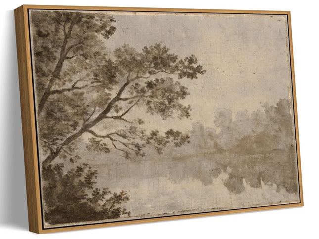 LJTYTHJA Vintage Landscape Wall Art Framed 16x24, Rustic Cabin Decor
