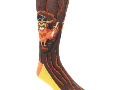 Statement Sockwear Extra Large King Size 13-16 Fun Men's Novelty Animal Socks (Kn-Owl-edge Owl)
