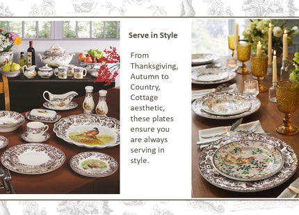 Spode – Woodland – Turkey Dinner Plate - Brown/White