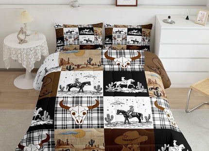 Erosebridal Boho Skull Bull Horse Queen Comforter Set for Kids Boys Men