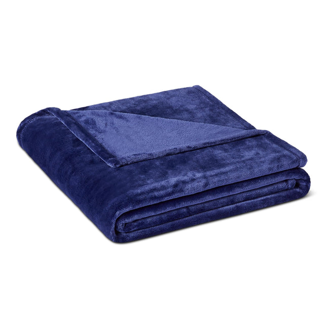 Amazon Basics Throw Blanket, Ultra-Soft Flannel Fleece, Cozy for Couch Sofa Bedroom, Fade-Resistant, 50 x 60 Inches, Navy