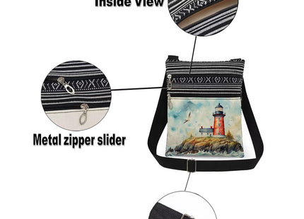 XiaoGalaee Lighthouse Print Messenger Bag Adjustable Shoulder Strap for Adult Sisters Teens Birthday Holiday Gift Travel Crossbody Bag Lighthouse Lovers Gift