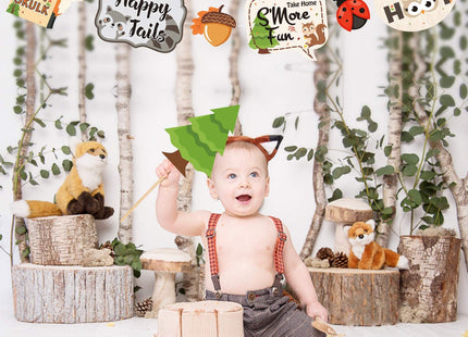 35 PCS Woodland Animal Photo Booth Props Wild One Camping Forest Theme Party Favors Decorations for Woodland Creatures Baby Shower Birthday Party Supplies