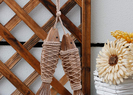 Antique Wood Fish Nautical Decor Decorative Hanging Fish Ornament