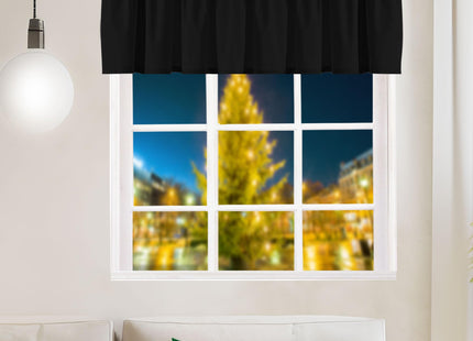 Deztibos 2 Pack Christmas Kitchen Window Valance Textured Gift Xmas Deer Tree Farmhouse Country Rod Pocket 52x18inch Short Half Curtain Header Topper Valance