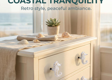 VOSAREA 2PCS Seashell Knobs Nautical Door Handle Beach Ocean Cabinet Drawer Cupboard Pull Sea Drawer Knobs Dresser Knobs Handles for Kitchen Furniture Cabinet Wardrobe Cupboard
