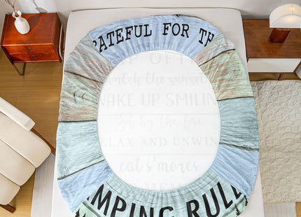 Camping Decor Bed Sheets for Rv Camper, Camper Rules Fitted Sheet Full, Lake Camper Door Bedding Set for Kids Teens Adult Bedroom, Rustic Farmhouse Sheets Cabin Decor with 2 Pillow Cases