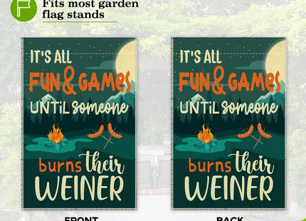 Hafhue Funny Hot Dog Campfire Camping Outdoor Garden Flag 12.5x18 In