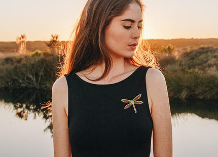EMEGCY Dragonfly Brooch Pin Dragonfly Rhinestone Crystal Brooches Pins Christmas Brooch Jewelry Gifts for Women