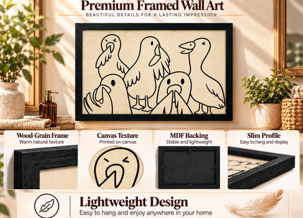 NALEPS Seagull Bathroom Framed Wall Art,Funny Seagull Wall Decor, 8x10 In