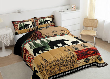 Erosebridal Rustic Bear Comforter Set, Southwestern Native American Twin