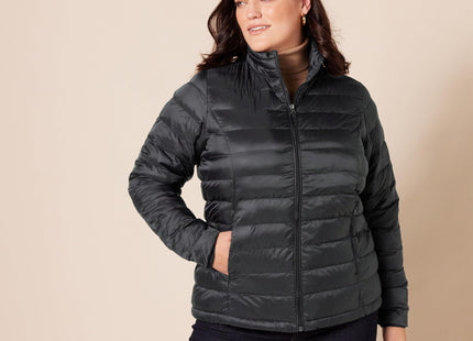 Amazon Essentials Women's Lightweight Water-Resistant Packable Puffer Jacket Outerwear, -black, Medium