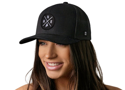 HAKA Maine Trucker Hat | MNE X Snapback Cap - Black