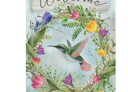 Briarwood Lane Hummingbird Wreath Garden Flag