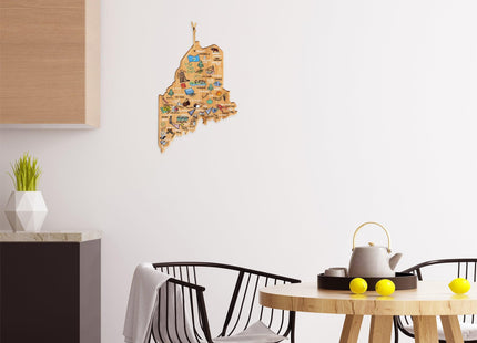 Totally Bamboo Maine State State Shaped Cutting Board, Art by Fish Kiss